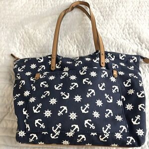 Sonoma Canvas zippered Bag Navy Blue